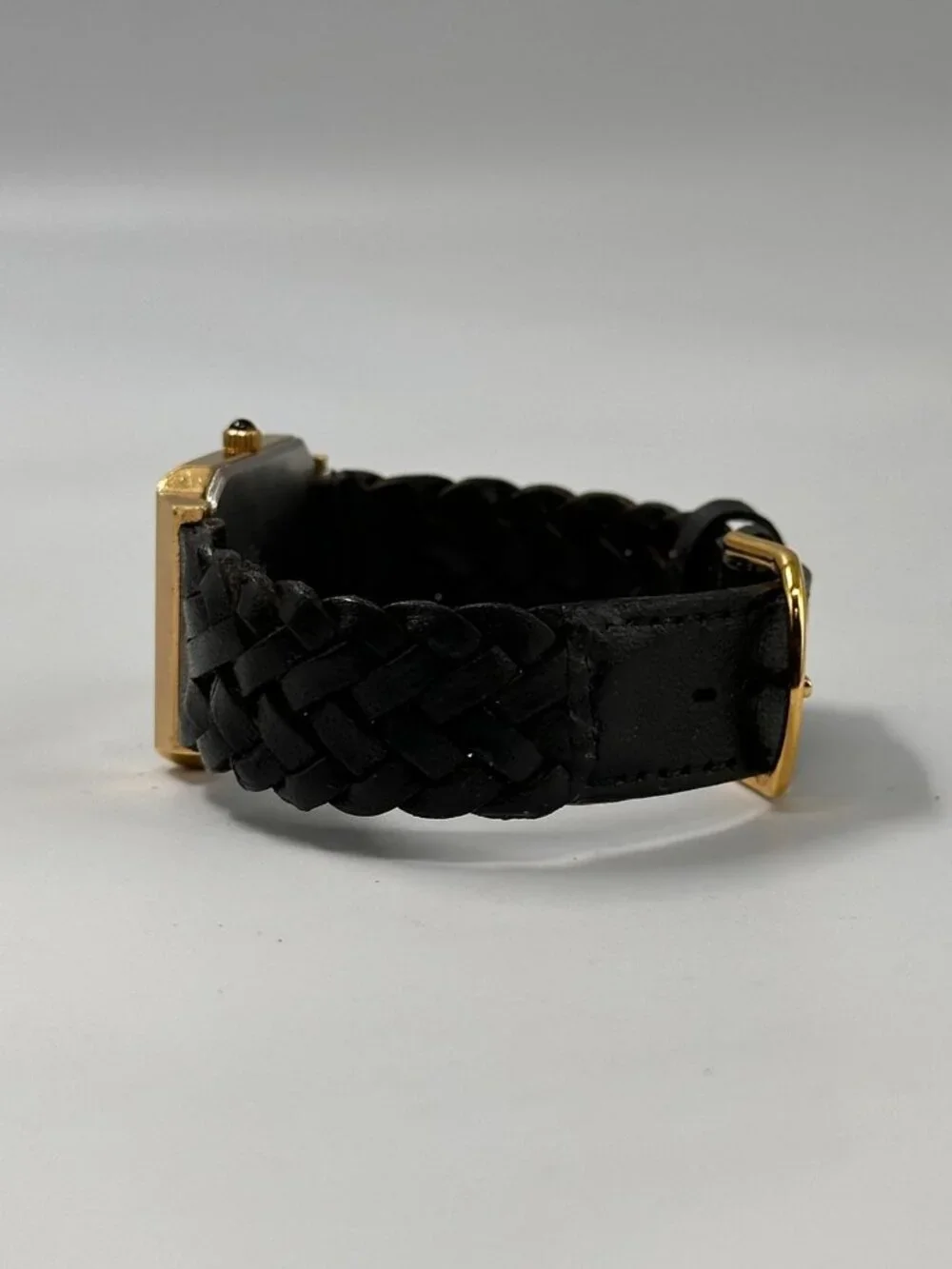 Vintage Pulsar Men Watch Gold Tone Black Dial APS Logo Leather Band New Battery